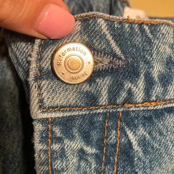 Reformation Blue Flare & Wide Leg Jeans - Picture 7 of 8